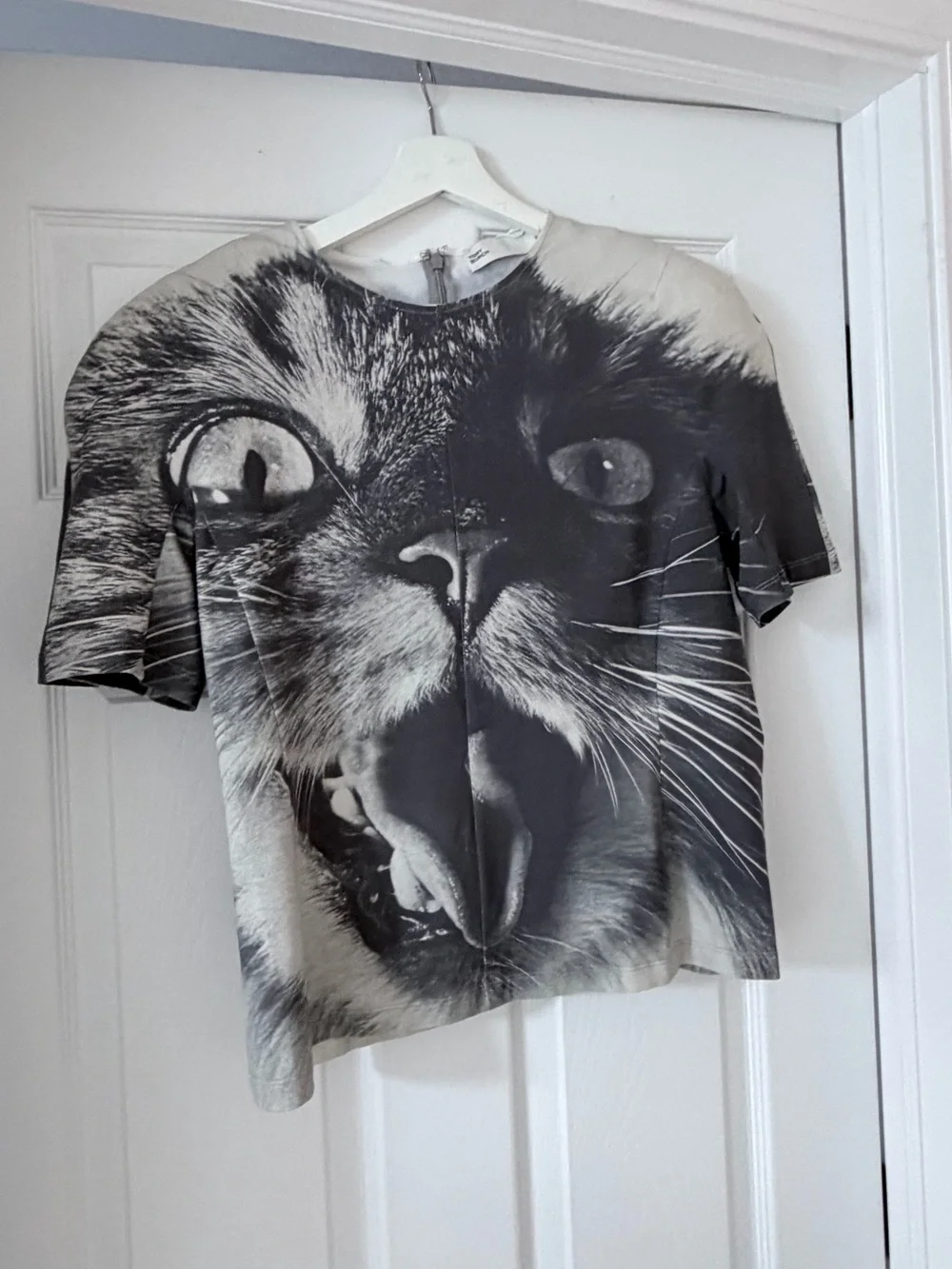 Tory Burch Animal House Graphic Cat Print T-Shirt Size 12 READ
